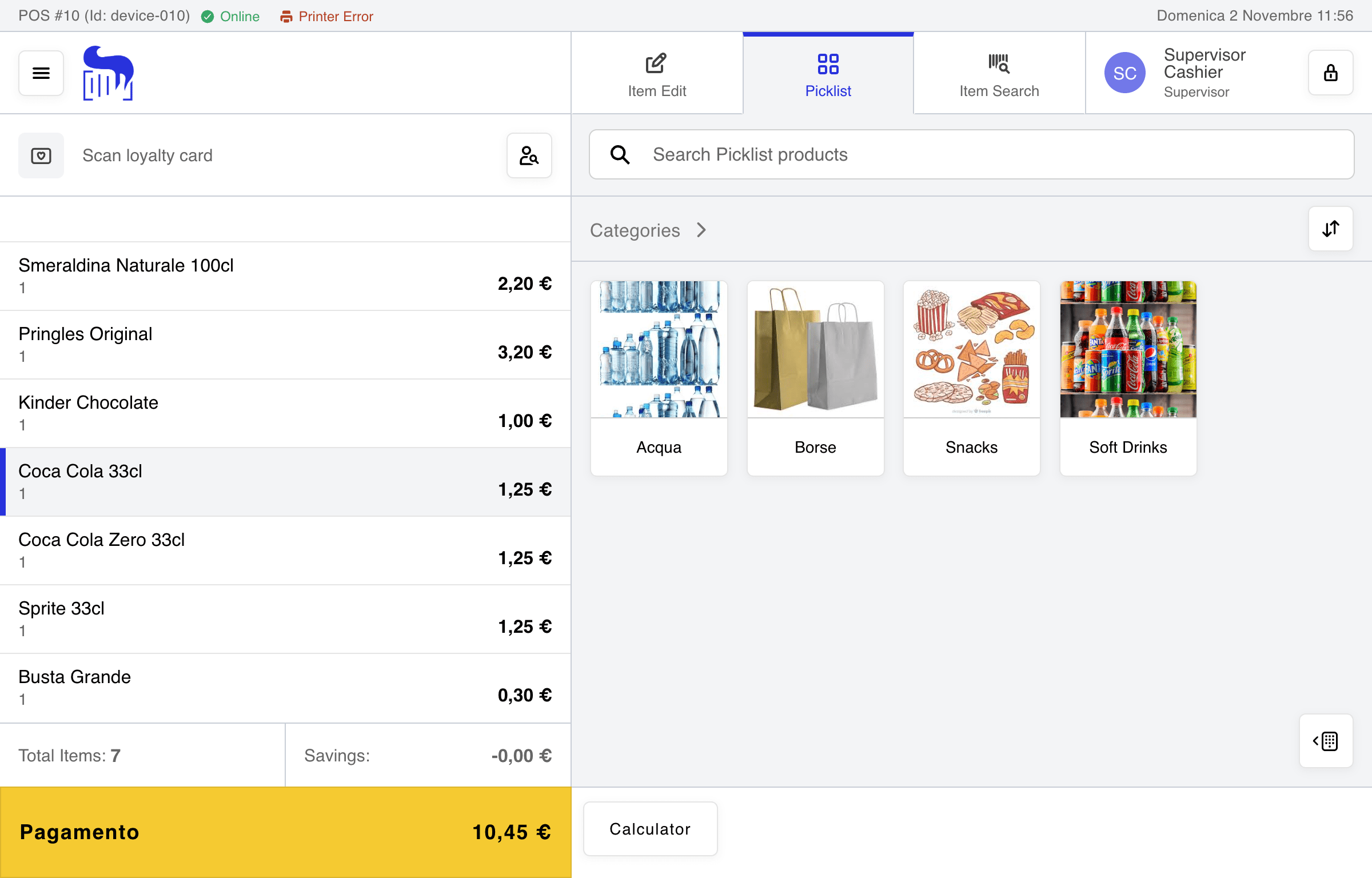 Point of Sale Interface